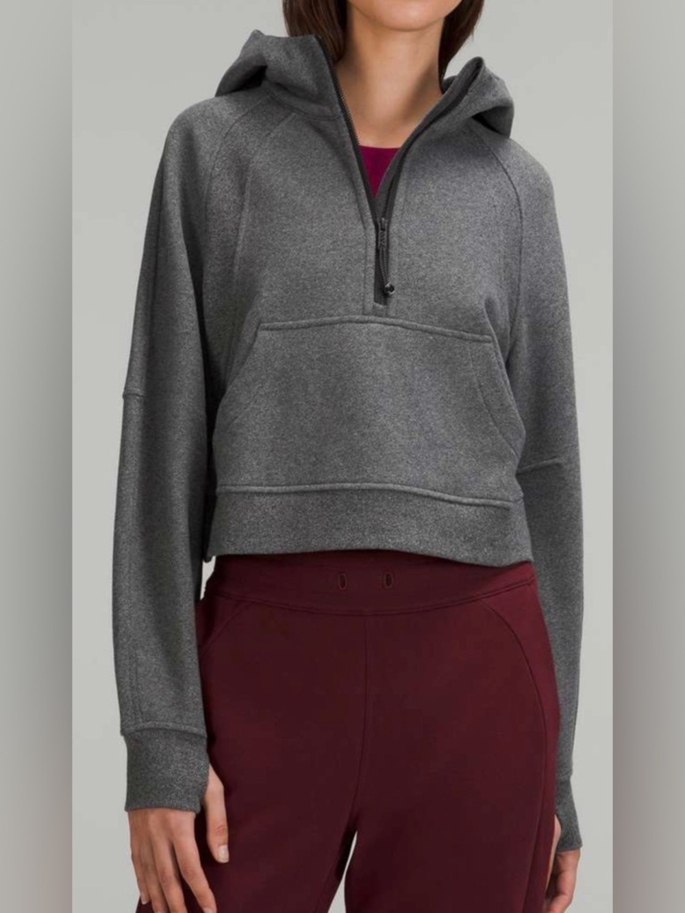 Lululemon Scuba Oversized Half Zip Hoodie Heathered Speckled Black Size M/L